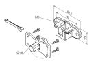 NICE 692.36.00 10 mm square pin + saddle bracket, with M6 holes at 48 mm center distance (for motors with limit switches programmed in manual mode)