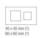 EKINEX EK-S2F-F Placca doppia 1 finestra 45X45 + 1 finestra 60X60 in NTM