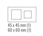 EKINEX EK-D2F-GA Double plastic plate 1 window 45X45 + 1 window 60X60