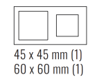 EKINEX EK-P2F-GBS Placca 71 (Form/Flank/NF) rettangolare con 2 finestre - METALLO (ALLUMINIO) Titianio