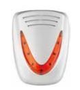 VENITEM 23.26.51 Sirena MURANO LS bianco perlato/arancio EN50131-4 con sistema antischiuma antishock a doppio micro contro gli urti violenti