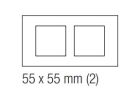 EKINEX EK-D2P-MA Placca doppia 2 finestre 55X55 in plastica