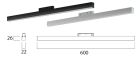 LEDCO MG600LBN/NE BARRA LED MAG. 60CM 48V 14,4W 4000K NERO