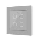 ZENNIO ZVI-F55X4-S ZVI-F55X4-S Flat 55 X1/X2/X4 Backlit capacitive touch switch (55 x 55 mm), 4 modules, silver