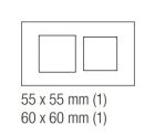 EKINEX EK-S2G-F Double plate 1 window 55X55 + 1 window 60X60 in NTM