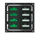 EKINEX EK-E20-TP-4TD-P 4-key push button panel on the right with backlit text and proximity sensor