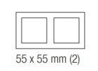 EKINEX EK-P2P-F Placca doppia 2 finestre 55x55mm in NTM