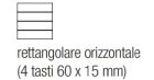 EKINEX EK-T4R-MA Confezione 4 tasti rettangolari orizzontali
