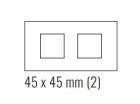 EKINEX EK-D2E-GA Plastic double plate 2 windows 45X45