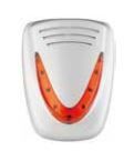 VENITEM 23.26.37 MINI MURANO L pearl-white-orange siren with flashing LED 