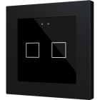 ZENNIO ZVIF55X2V2A Interruttore touch capacitivo retroilluminato (55 x 55 mm) 2 tasti, nero