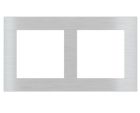 EKINEX EK-D2P-GAG Placca doppia 2 finestre 55X55 in plastica (colore argento)