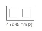 EKINEX EK-P2E-F Placca doppia 2 finestre 45x45mm in NTM
