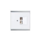 ELSNER 70421 Corlo Cover for LAN Connection Box- whte/chr.gloss