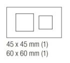 EKINEX EK-S2F-GB Double plate in aluminum 1 window 45X45 + 1 window 60X60