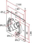 FAAC A4506_0614S TM2 SUP45 - CLIP SUPPORTO 100X100_1PC