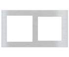 EKINEX EK-D2G-GAG Placca doppia 1 finestra 55X55 + 1 finestra 60X60 in plastica (colore argento)