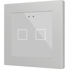 ZENNIO ZVIF55X2V2S Interruttore touch capacitivo retroilluminato (55 x 55 mm) 2 tasti, argento