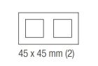 EKINEX EK-P2E-GB Placca doppia 2 finestre 45x45mm in metallo