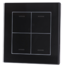 MDT BE-GTL4TS.01 EIB, KNX, Glass Push Button II Lite 4 times, RGBW, neutral, with temperature sensor, black