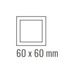 EKINEX EK-PQS-6-GA Pack of 6 square plastic window plates 60x60mm