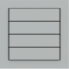 EKINEX EK-T4R-FGE kit 4 tasti Linea 71  rettangolari orizzontali (60 x 15) colore grigio efeso