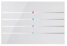 BLUMOTIX BX-F-RKWG-SILVER QUBIK LINE Cover tastiera vetro 8 Pulsanti 120X80mm Bianco