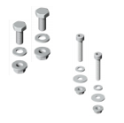 UNISTAB CQ0805X confezione 8 viti M5 INOX passanti per fissaggio a
