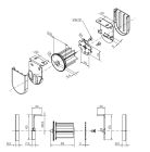 NICE 1189.41.00 White supports kit with flanges, 40 mm center distance, for 35 mm motors and 48 mm