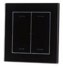 MDT BE-GTL2TS.01 EIB, KNX, pulsante di vetro II Lite 2 volte, RGBW, neutro, con sensore di temperatura, nero
