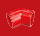 THERMOSTICK AA-E25-45R Curva 45 gradi in ABS di colore rosso. Diametro. 25 mm