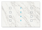 BLUMOTIX BX-F-RWM8 QUBIK MARBLE Cover vetro 8 Pulsanti 120X80mm Bianco
