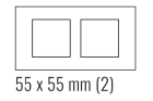 EKINEX EK-D2P-CBM Placca Deep (FF e 71 e 20Venti ) int 68mm rettangolare-METAL HT (CROMATO) - black metal