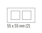 EKINEX EK-D2P-GA Placca doppia 2 finestre 55X55 in plastica