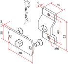 FAAC A4506_0633 TM2 SUP45 - OMEGA+SQ.PIN SUPPORT_1PC
