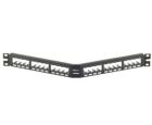 PANDUIT CPA24BLY Patch Panel- 24 Port- Angled- All Metal- Black