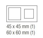EKINEX EK-P2F-F Placca doppia 1 finestra 45x45mm + 1 finestra 60x60mm