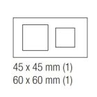 EKINEX EK-D2F-F Placca doppia 1 finestra 45X45mm + 1 finestra 60X60mm 