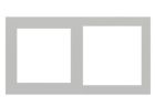 EKINEX EK-P2G-GA_ Placca 2 posti plastica - finestra 55x55 + 60x60