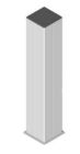 UNISTAB TW7560B pole head turret d. 60mm 120x120x750mm WHITE