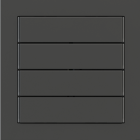 EKINEX EK-T4R-MAL Pack of 4 black rectangular buttons
