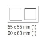 EKINEX EK-P2G-F Placca doppia 1 finestra 55x55mm + 1 finestra 60x60mm in NTM