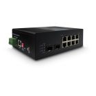 ELMO SW09 Managed industrial PoE switch on DIN rail with ra