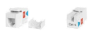 WP RACK WPC-KEY-3-90/WH Cat. 3 keystone jack, 6P4C, Dual IDC type, 90 degree,white color with dust cover