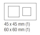 EKINEX EK-D2F-GB Placca doppia in alluminio 1 finestra 45X45 + 1 finestra 60X60