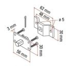 FAAC 132308 KIT BRACKET THROUGH HOLES + SQUARE PIN CM