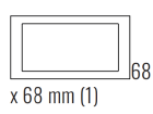 EKINEX EK-P2C-GBB Plate 71 (Form/Flank/NF) rectangular with 2 windows - METAL (ALUMINIUM) brass