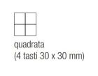 EKINEX EK-T4Q-F Confezione 4 tasti quadrati serie 71 in NTM