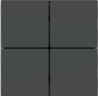 EKINEX EK-TQQ-FGB Kit 4 tasti FF (Form/Flank/NF) quadrati (40x40) Colore Grigio Bromo