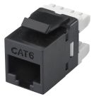 WP RACK WPC-KEY-6U-90/BL CAT 3 6P4C KEYSTONE MODULE 180°, UNSHIELDED, BLACK